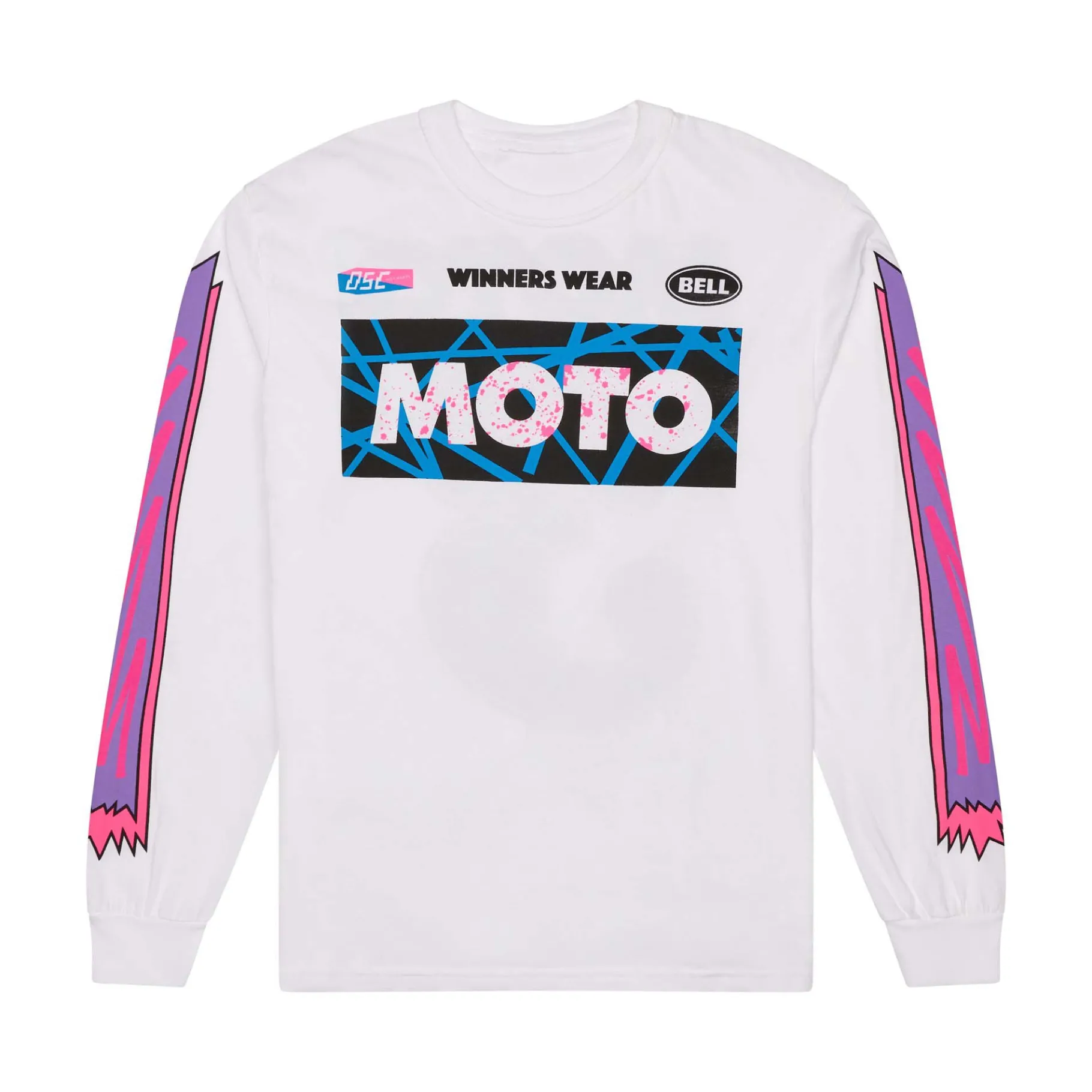 Apparel & More-Bell Helmets Death Spray Moto-3 Long Sleeve T-Shirt White