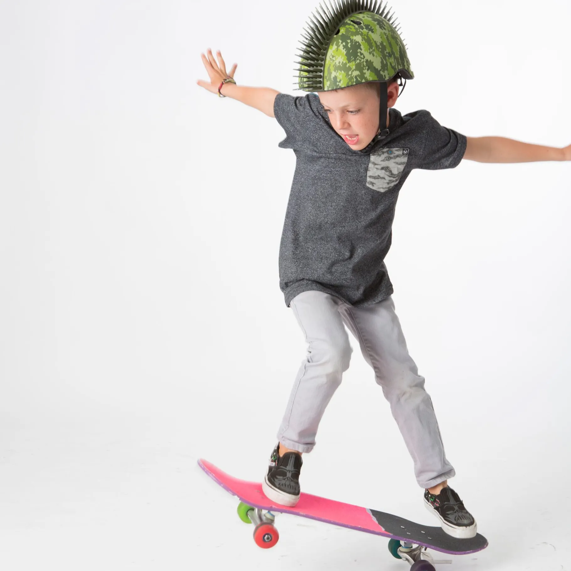 Kids & Youth-Bell Helmets Digital Camo Mohawk Green Camo