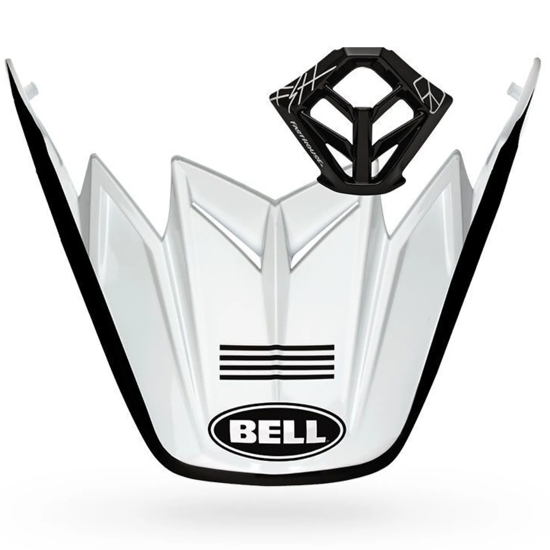 Visors-Bell Helmets Moto-9 Visor/Mouthpiece Kit Fasthouse 4-Stripe Matte White/Black