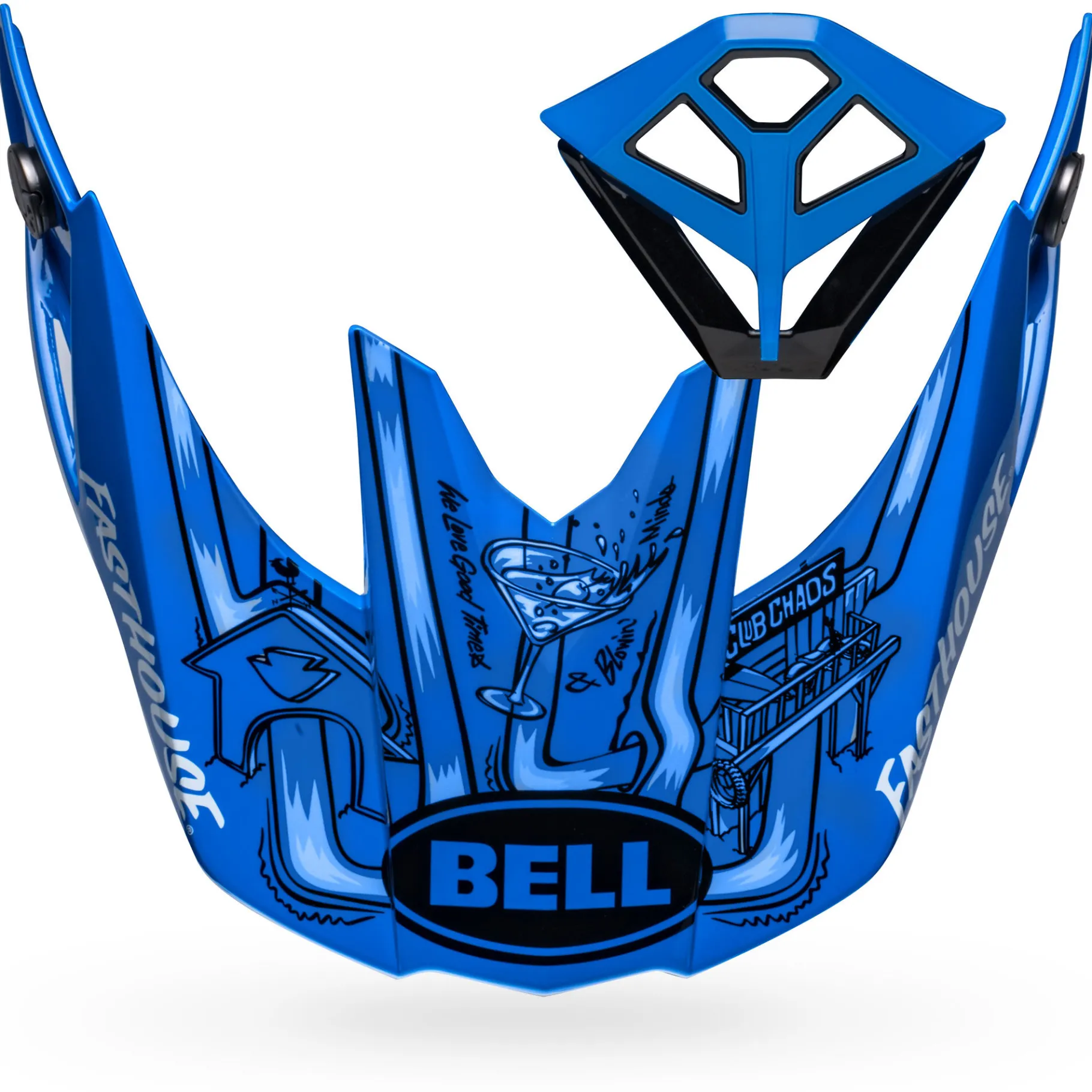 Visors-Bell Helmets Moto-10 Visor/Mouthpiece Kit Fasthouse DID 23 Matte/Gloss Blue/Gray