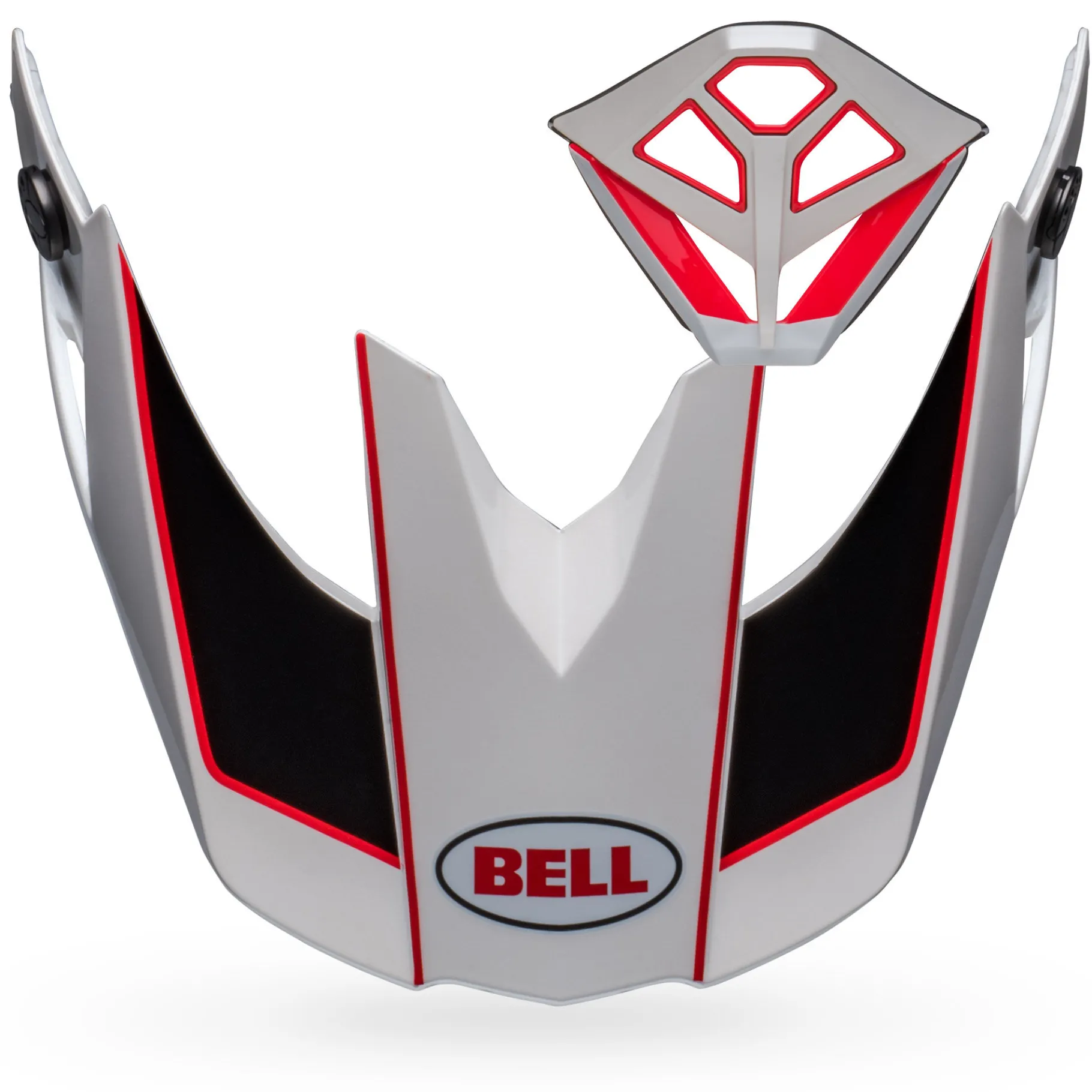 Visors-Bell Helmets Moto-10 Visor/Mouthpiece Kit Rhythm Gloss White/Black