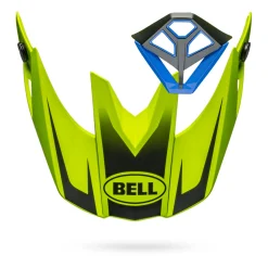 Visors-Bell Helmets Moto-10 Visor/Mouthpiece Kit Sliced Matte/Gloss Retina/Blue