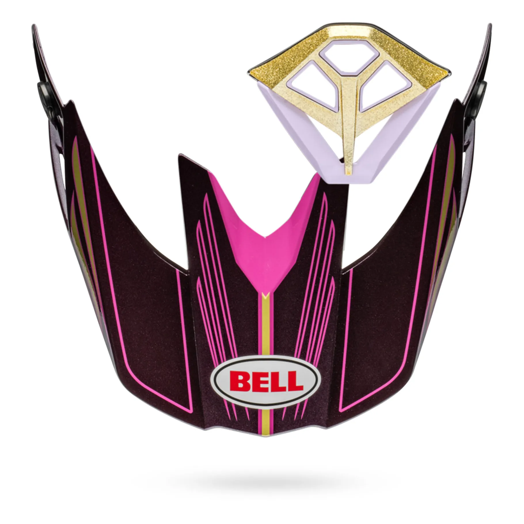 Visors-Bell Helmets Moto-10 Visor/Mouthpiece Kit Tagger Purple Haze Gloss Purple/Gold