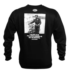 Apparel & More-Bell Helmets Steve McQueen Believe Long Sleeve Crewneck Sweatshirt Black