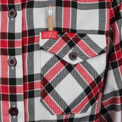 Apparel & More-Bell Helmets Women's Bell + Dixxon Long Sleeve Flannel Shirt White/Red/Black