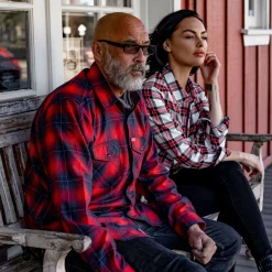 Apparel & More-Bell Helmets Women's Bell + Dixxon Long Sleeve Flannel Shirt White/Red/Black