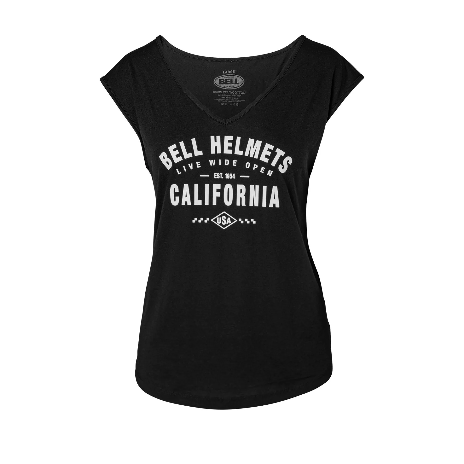 Apparel & More-Bell Helmets Women's Cali Sleeveless V-Neck T-Shirt Cali Black